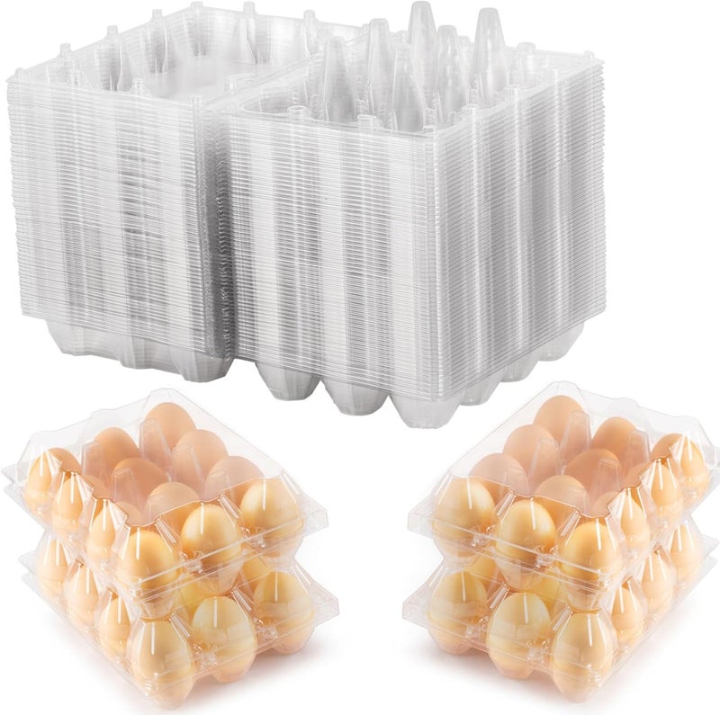 SINLUCESCE 50 Packs Egg Cartons Cheap Bulk，Plastic for 12 Eggs， Clear Egg Cartons 3 * 4 Grids，Perfect for Refrigerator Chicken Farm Markets Commercial Business Market Display - Image 1